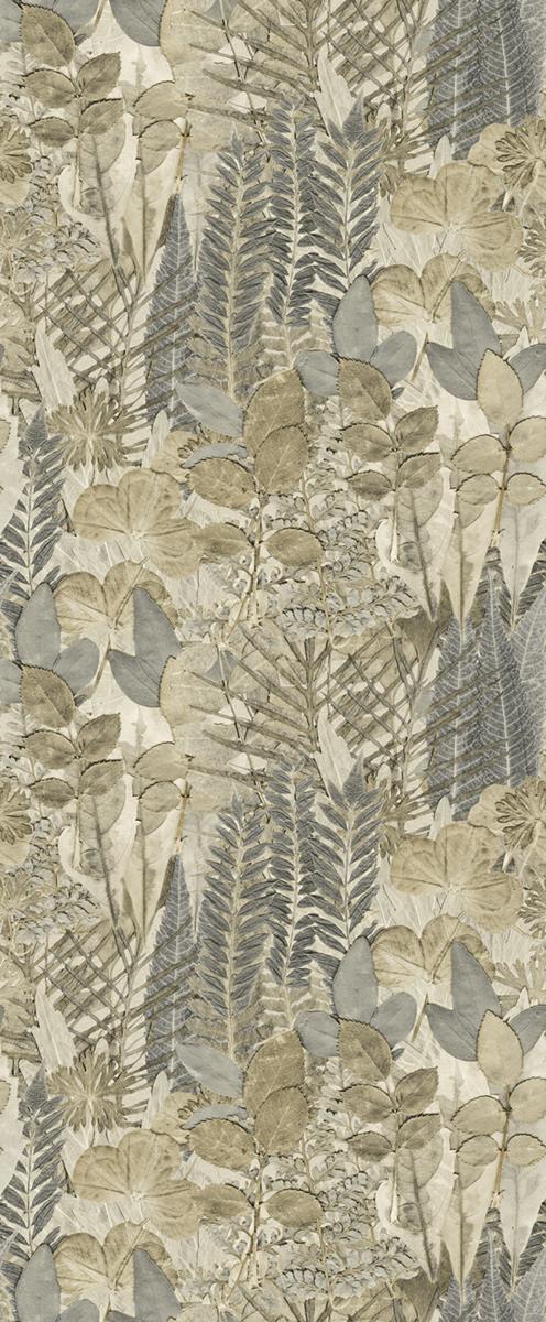 STAMPA HERBARIUM ECODECO/FOLIAGE BLUE/BEIGE 1,06X2,80H MT