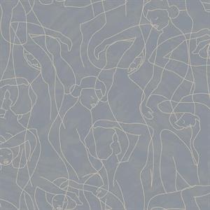 PARATO SOLEADO PVC/TNT  /DRAWING BLUE/GOLD 0,53X10,05MT