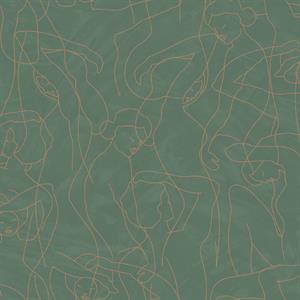 PARATO SOLEADO PVC/TNT  /DRAWING GREEN/GOLD 0,53X10,05MT