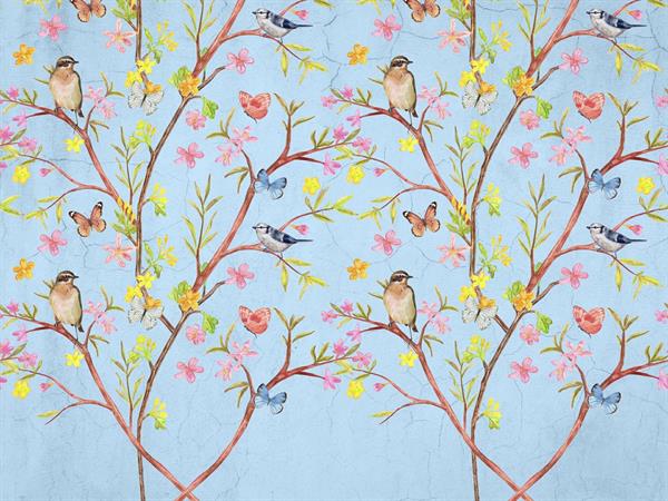 MURALE NEW FUSION TNT   /FLOWERS BLUE MIS. AL MQ