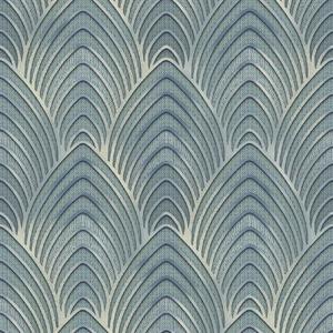 PARATO UTOPIA  PVC/TNT  /DESIGN BLUE/CREAM 0,53X10,05MT