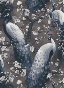 PARATO PLAY OF LIGHT PVC/TNT PEACOCK GREY 0,53X10,05 MT