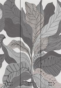 STAMPA RAKU IN TNT      / FOLIAGE GREY  2,10X3,00H  MT(3 TELI)