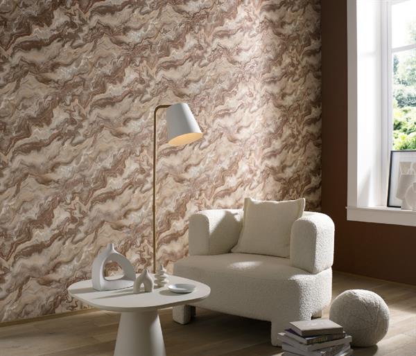 PARATO CHIC&CHARM PVC   /TNT MARMO TERRACOTTA 0,53X10,05MT