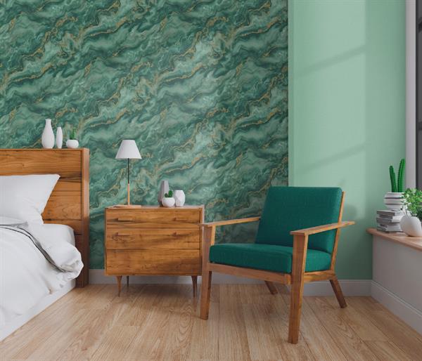 PARATO CHIC&CHARM PVC   /TNT MARMO GREEN 0,53X10,05MT
