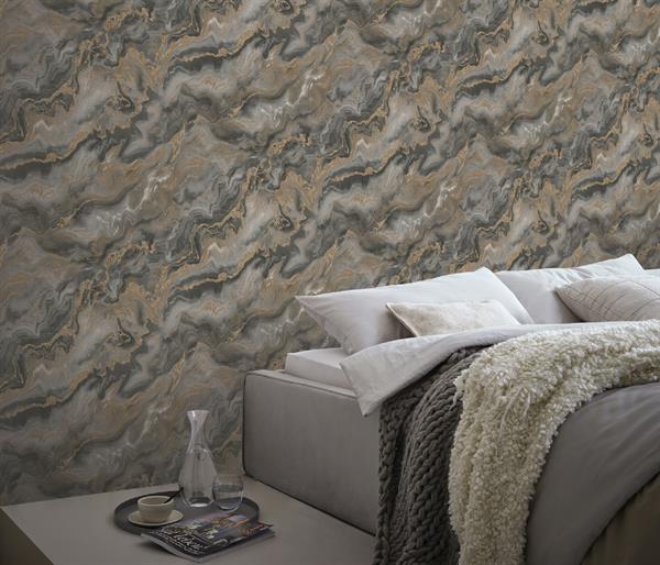 PARATO CHIC&CHARM PVC   /TNT MARMO BROWN 0,53X10,05MT