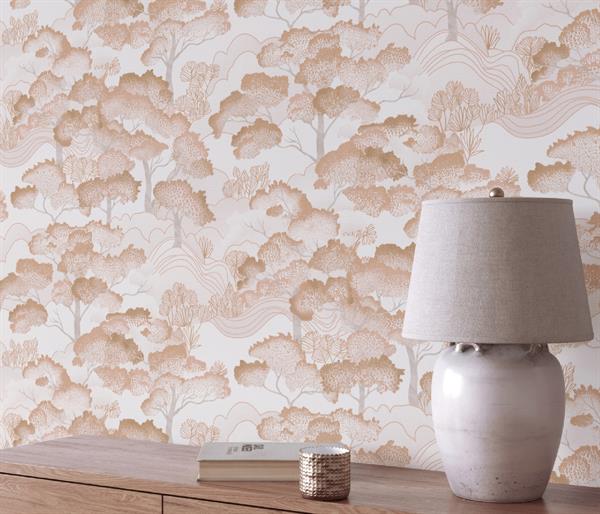 PARATO CHIC&CHARM PVC   /TNT FOLIAGE BEIGE 0,53X10,05MT