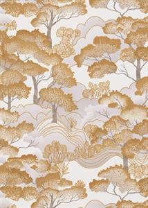 PARATO CHIC&CHARM PVC   /TNT FOLIAGE GOLD 0,53X10,05MT