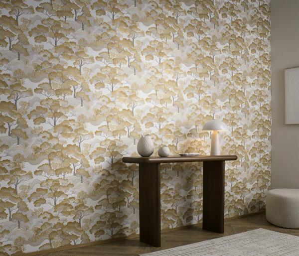 PARATO CHIC&CHARM PVC   /TNT FOLIAGE GOLD 0,53X10,05MT