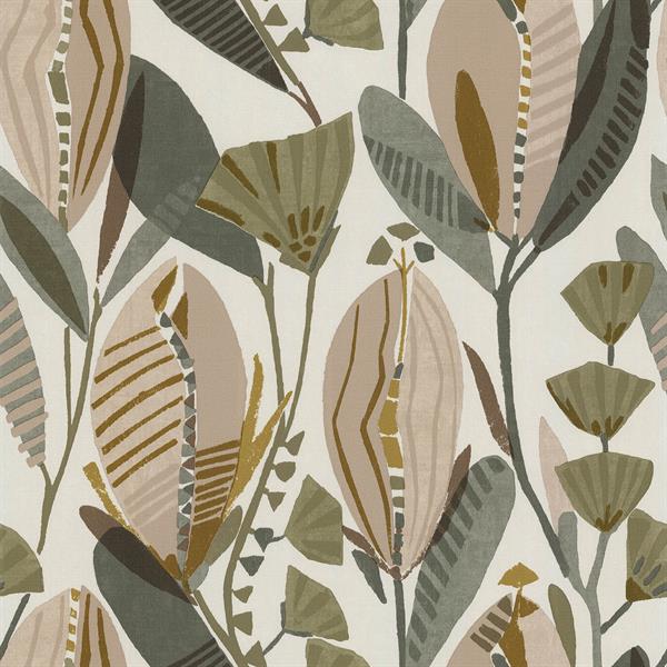 PARATO POP COLOURS PVC/ TNT FLOWERS GREEN 0,53X10,05MT