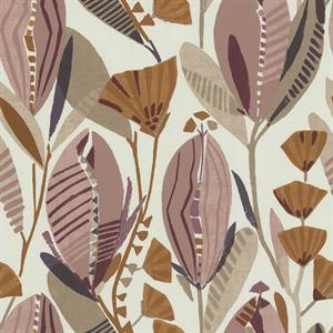 PARATO POP COLOURS PVC/ TNT FLOWERS PRUNE 0,53X10,05MT