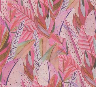PARATO POP COLOURS PVC/ TNT FOLIAGE PINK 0,53X10,05MT
