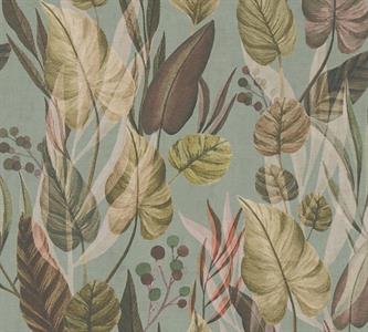 PARATO SCENT OF NATURE  /PVC/TNT FOLIAGE GREEN 0,53X10,05MT