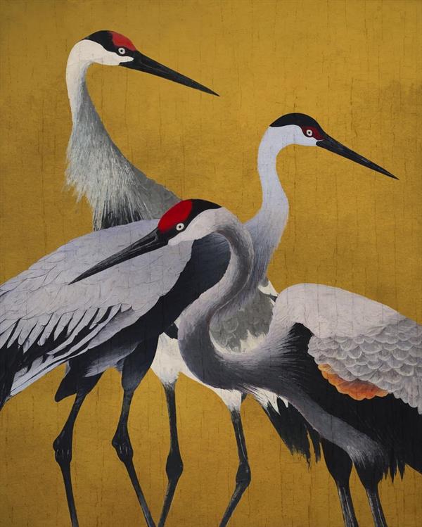 FOTOMURALE FLAIR IN TNT /CRANES YELLOW 200x250H CM