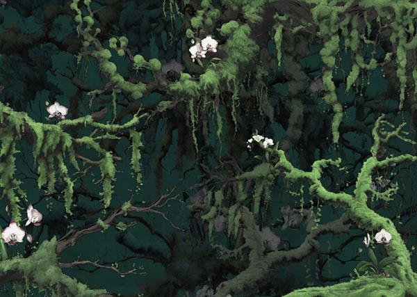 FOTOMURALE FLAIR IN TNT /FOREST GREEN 350x250H CM