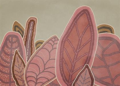 FOTOMURALE FLAIR IN TNT /FOLIAGE PINK 350x250H CM