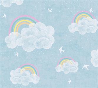 PARATO MIA&PAUL PVC/TNT / RAINBOW BLUE 0,53X10,05MT