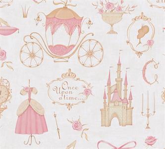 PARATO MIA&PAUL PVC/TNT / CASTEL PINK 0,53X10,05MT