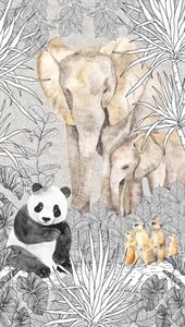 PANNELLO MIA&PAUL PVC/TN/ ANIMALS GREY 1,59X2,80H.MT ( 3TELI)