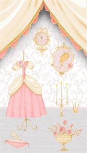 PARATO MIA&PAUL PVC/TNT / DRESS PINK 1,59X2,80H.MT(3 TELI)