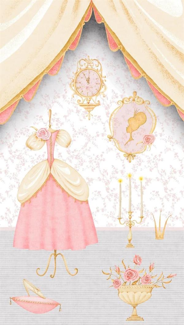 PARATO MIA&PAUL PVC/TNT / DRESS PINK 1,59X2,80H.MT(3 TELI)