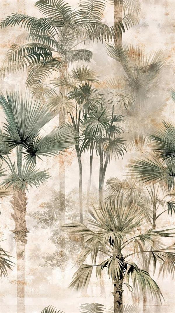 PARATO UNICO VINILICO/TNT PALME GOLD 1,59X2,80H MT (3 TELI)