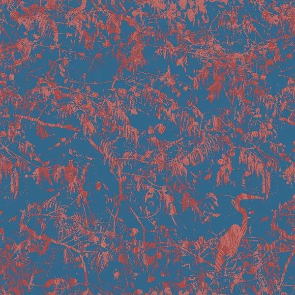 PARATO GUY LA ROCHE     IN TNT FOLIAGE BLU/RED 0,53X10,05MT