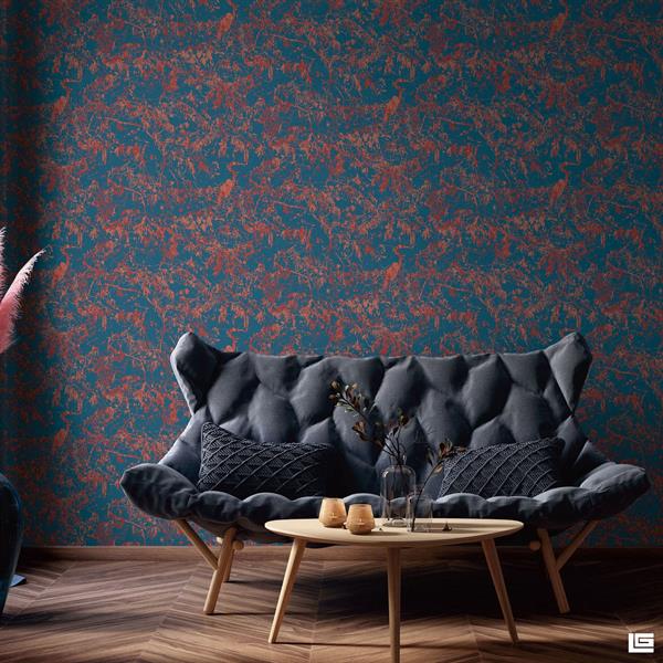 PARATO GUY LA ROCHE     IN TNT FOLIAGE BLU/RED 0,53X10,05MT