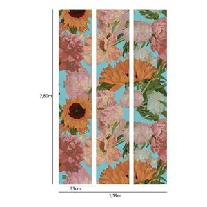 PANNELLO GUY LA ROCHE   IN TNT FLOREAL ORANGE 1,59X2,80MT(3TELI)