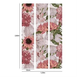 PANNELLO GUY LA ROCHE   IN TNT FLOREAL PINK 1,59X2,80MT(3TELI)