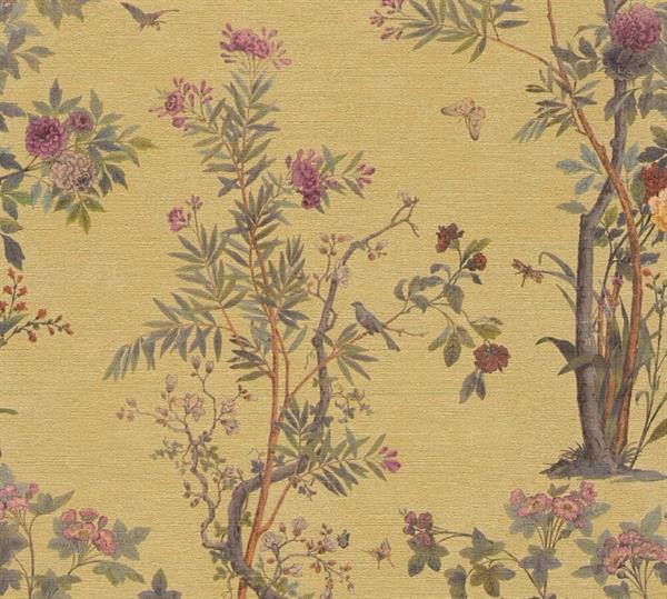 PARATO MUSEUM IN PVC    / TNT FOLIAGE YELLOW 0,53X10,05MT
