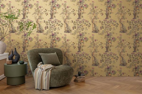 PARATO MUSEUM IN PVC    / TNT FOLIAGE YELLOW 0,53X10,05MT