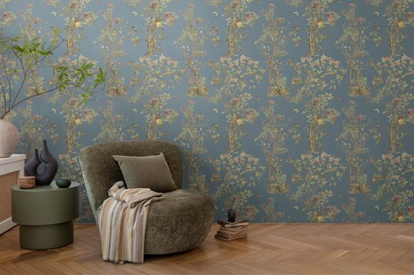 PARATO MUSEUM IN PVC    / TNT FOLIAGE BLUE 0,53X10,05MT