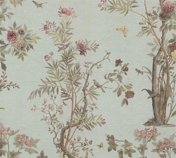 PARATO MUSEUM IN PVC    / TNT FOLIAGE LIGHT BLUE 0,53X10,05MT