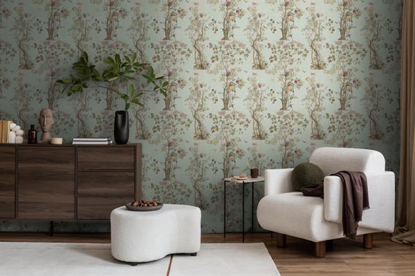 PARATO MUSEUM IN PVC    / TNT FOLIAGE LIGHT BLUE 0,53X10,05MT