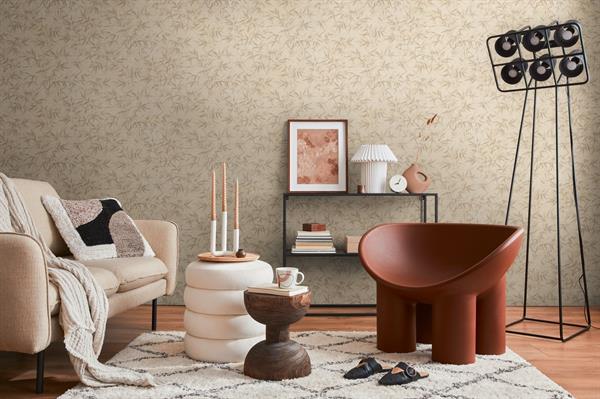 PARATO MUSEUM IN PVC    / TNT FOLIAGE BEIGE 0,53X10,05MT