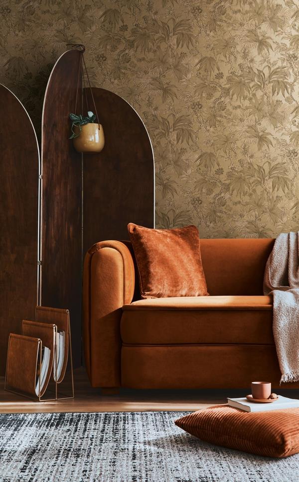 PARATO MUSEUM IN PVC    / TNT FOLIAGE GOLD 0,53X10,05MT