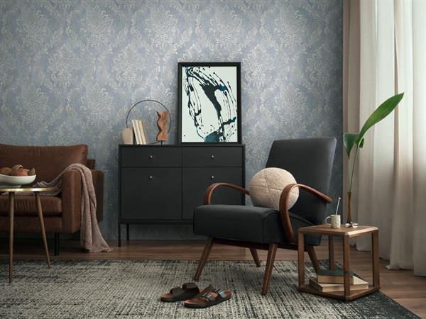 PARATO MUSEUM IN PVC    / TNT DAMASCO BLUE 0,53X10,05 MT