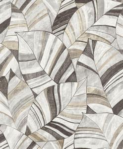 PARATO SERENITY PVC/TNT / FOLIAGE GREY 0,53X10,05MT