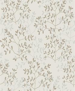 PARATO ANTIBES  IN TNT  /FOLIAGE LIGHT GREY 0,53X10,05MT
