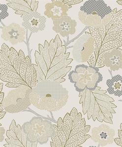 PARATO ANTIBES  IN TNT  /FOLIAGE BEIGE 0,53X10,05MT