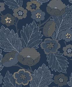 PARATO ANTIBES  IN TNT  /FOLIAGE BLUE 0,53X10,05MT