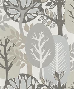 PARATO ANTIBES  IN TNT  /FOLIAGE GREY 0,53X10,05MT