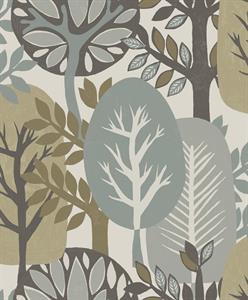 PARATO ANTIBES  IN TNT  /FOLIAGE TORTORA 0,53X10,05MT