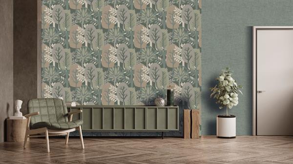 PARATO ANTIBES  IN TNT  /FOLIAGE GREEN 0,53X10,05MT