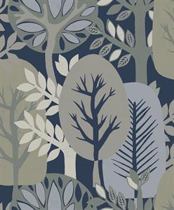 PARATO ANTIBES  IN TNT  /FOLIAGE BLUE 0,53X10,05MT