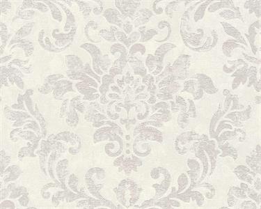 PARATO IN PVC/TNT DAMASCO SILVER/IVORY MIS 10x0,53 mt