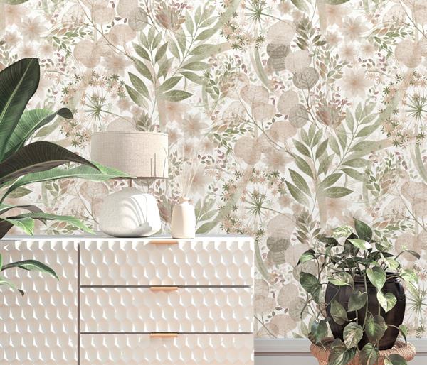 PARATO ISOLA BELLA IN PVC/TNT FLOWERS PINK 0,53X10,05MT