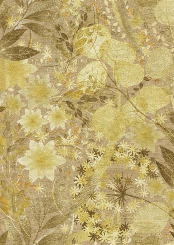 PARATO ISOLA BELLA IN PVC/TNT FLOWERS YELLOW 0,53X10,05MT