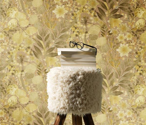 PARATO ISOLA BELLA IN PVC/TNT FLOWERS YELLOW 0,53X10,05MT